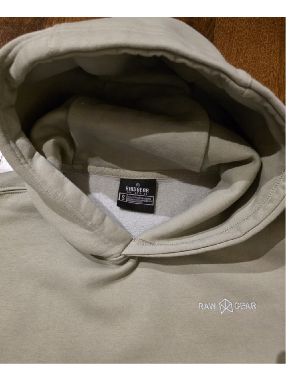 Raw Gear cropped hoodie sweatshirt Beige Size Small gorpcore minimalist earthy - Picture 8 of 8